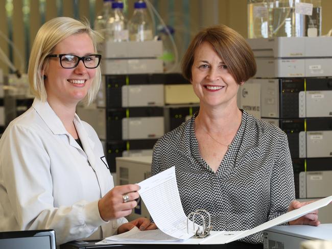 CPR Pharma Services CEO Noelene Buddle, right, with analytical scientist Krysta Threadgold. Picture: Dean Martin