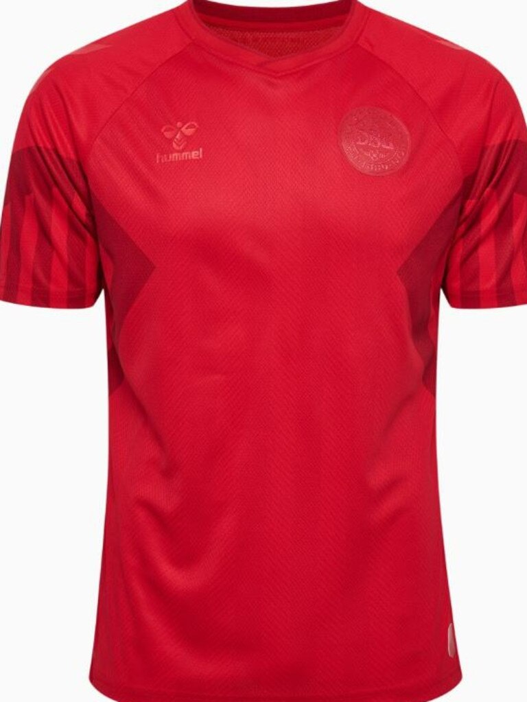 The Denmark team has faded out its own emblem as a form of protest. Source: https://www.footyheadlines.com/