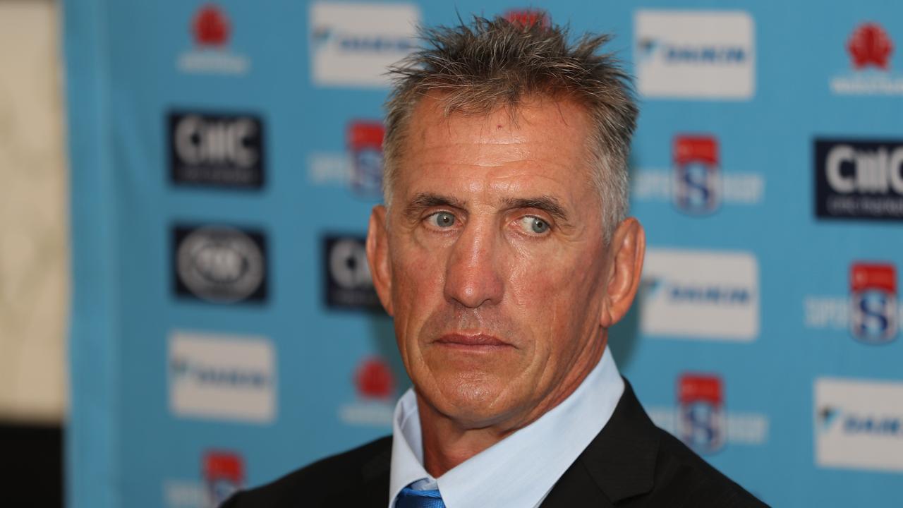 New coach Rob Penney looks on during a NSW Waratahs press conference.