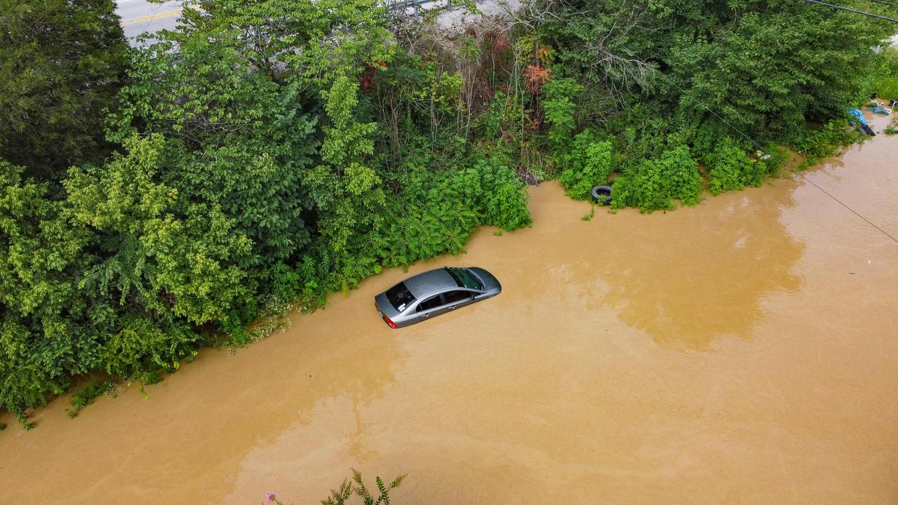 Cars were left behind as 12 inches of rain pommeled parts of Eastern Kentucky. Picture: AFP