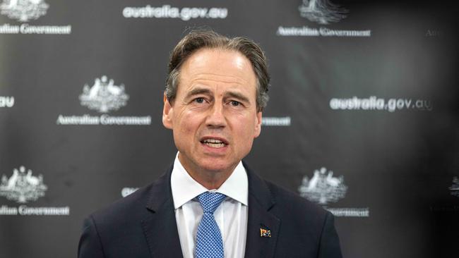 Health Minister Greg Hunt says Australia will eventually have more than 31,000 doses of sotrovimab to treat Covid-19. Picture: NCA NewsWire/Sarah Matray