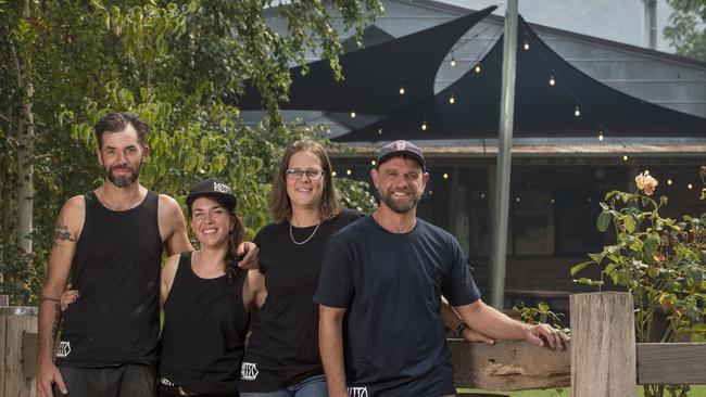 Mitta Mitta Brewing Company owners Alec Pennington,Chris Rowe, Jen and Tim Cabelka. Picture: Zoe Phillips