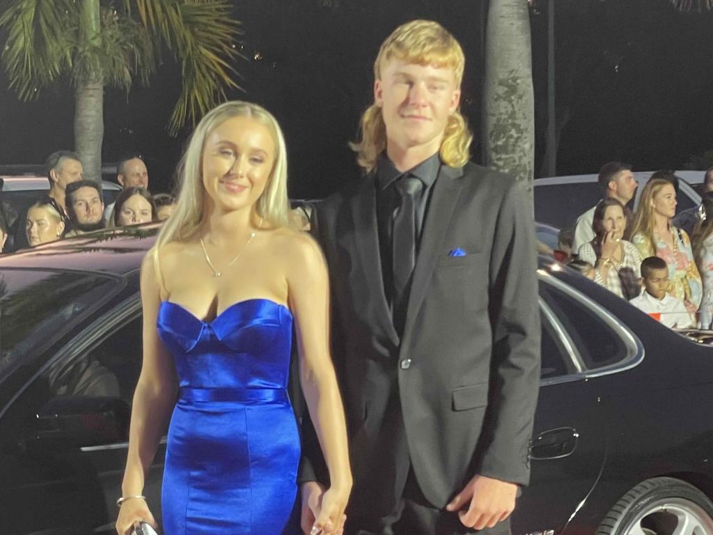 Students on the red carpet of the 2023 Xavier College School Formal at the Hervey Bay Boat Club