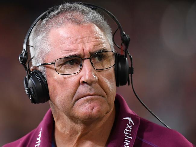 BRISBANE, AUSTRALIA - APRIL 14: Brisbane Lions coach Chris Fagan looks on ahead of the round five AFL match between the Brisbane Lions and the Collingwood Magpies at The Gabba on April 14, 2022 in Brisbane, Australia. (Photo by Albert Perez/AFL Photos/Getty Images)