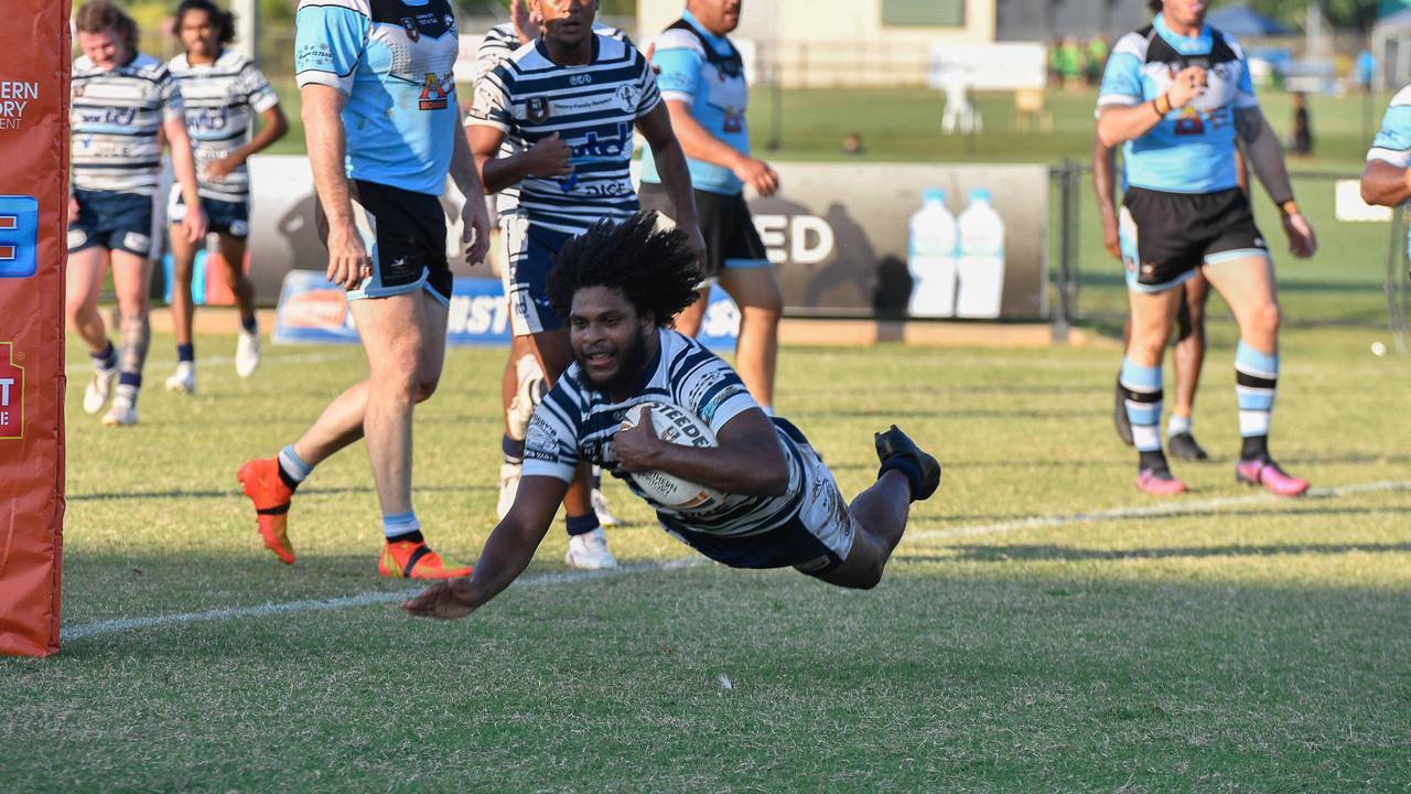 Caleb Niki was at his try scoring best against Nightcliff Dragons. Picture: Pema Tamang Pakhrin