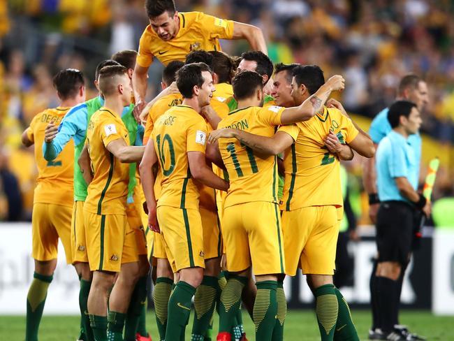 Australia celebrate.