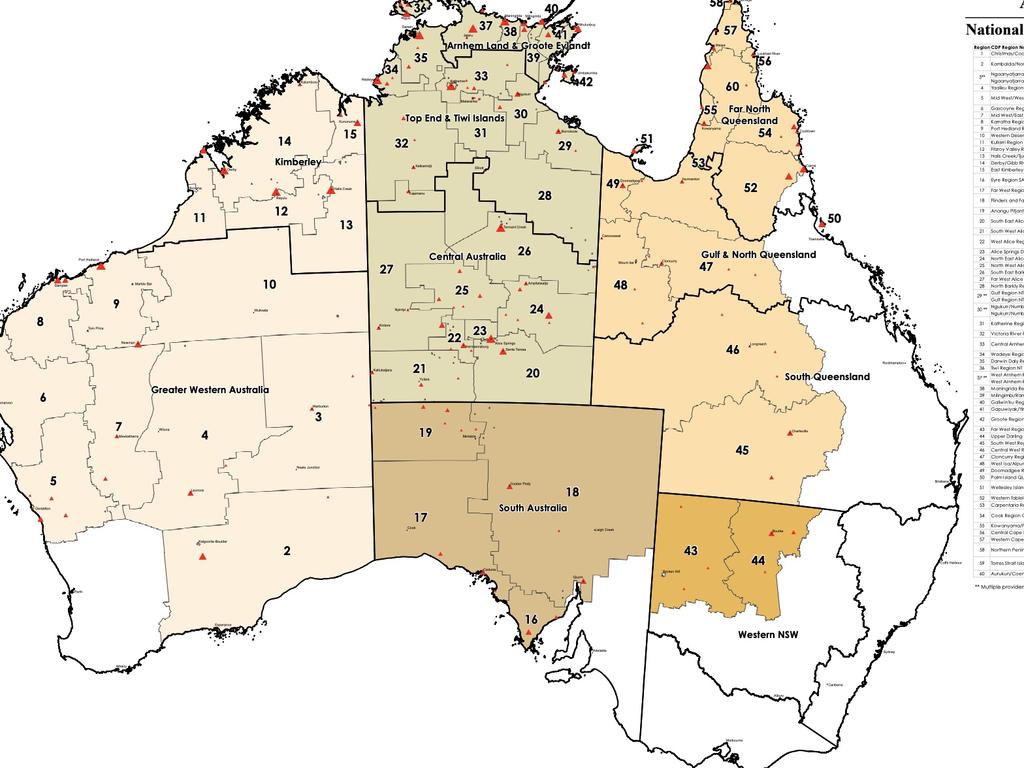 The regions of Australia that can partake in the new $707m Remote Jobs program. Picture: Supplied