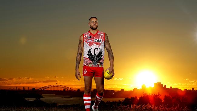 Lance Franklin at Dudley Page Reserve, Dover Heights. Picture: Phil Hillyard.