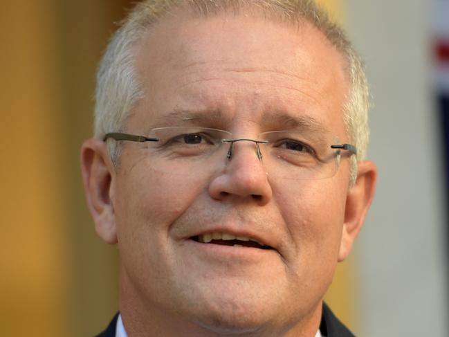 CANBERRA, AUSTRALIA - MAY 26: Australian Prime Minister Scott Morrison talks to the media at a press conference announcing his new Cabinet at Parliament House on May 26, 2019 in Canberra, Australia. Arthur Sinodinos is to become the next ambassador to the US. (Photo by Tracey Nearmy/Getty Images)