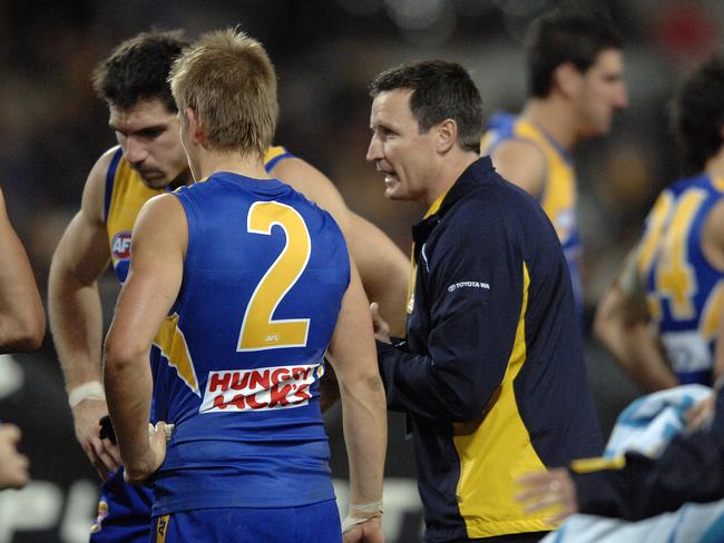 John Worsfold walks from the field after West Coast’s semi-final loss to Collingwood at Subiaco in 2007.