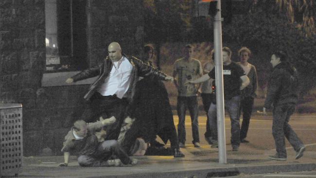 Mike Keating’s 2008 image of a bouncer from King Street’s Bar 20 kicking a man on the street at 4.30am on a Sunday morning added fuel to the Victorian government’s argument at the time for a 2am nightclub lockout, which was due to start the very next day.