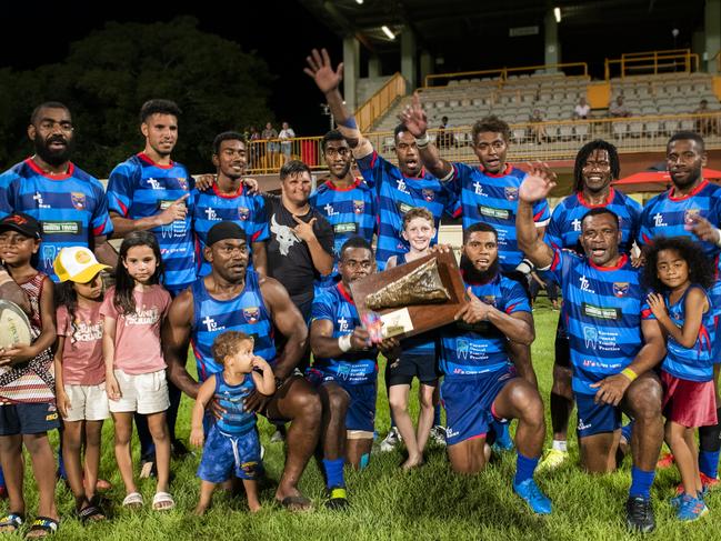 The winning mens Croc team Tabadamu from the 2021 Darwin Hottest Sevens rugby tournament Picture NT Rugby