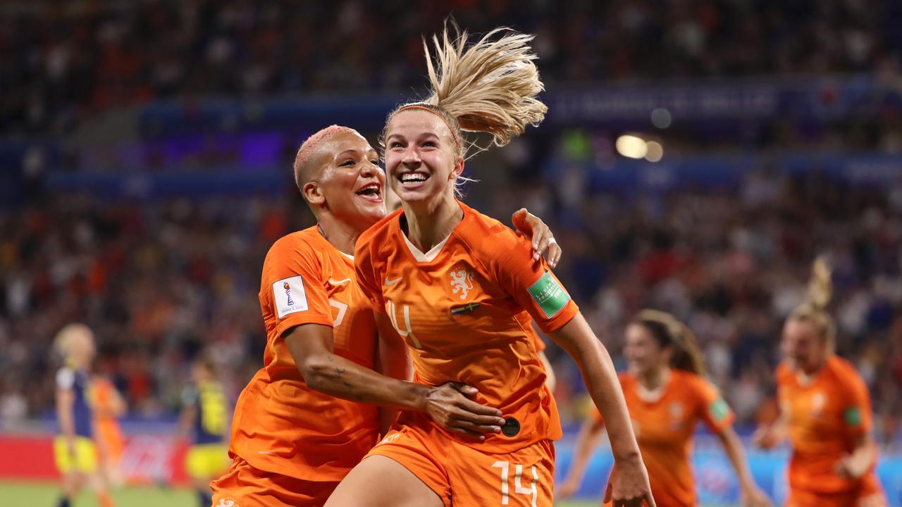 Jackie Groenen of the Netherlands celebrates. (Photo by Robert Cianflone/Getty Images)
