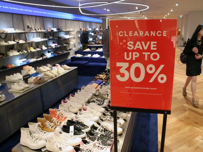 Shoppers will see bargains across a range of items at both Myer, David Jones and other big name stores. Picture: David Crosling