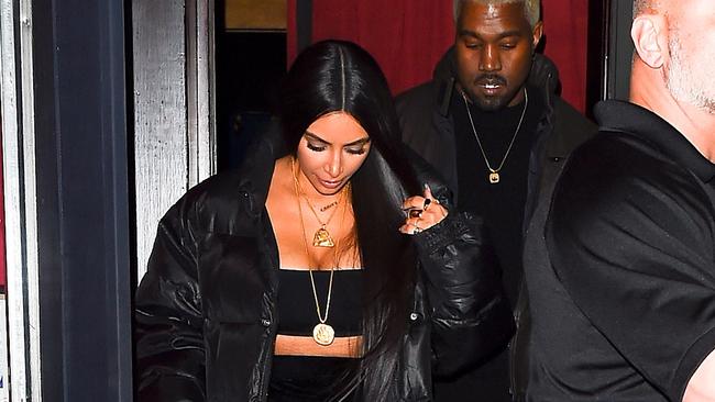 Restaurants like Carbone in NY are frequented by celebrities like Kim Kardashian, pictured here with former husband Kanye ‘Ye’ West leaving Carbone in 2017. Picture: Pierre Suu/GC Images