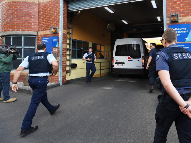 The late George Pell is returned to Melbourne Assessment Prison in 2019. Picture: AAP