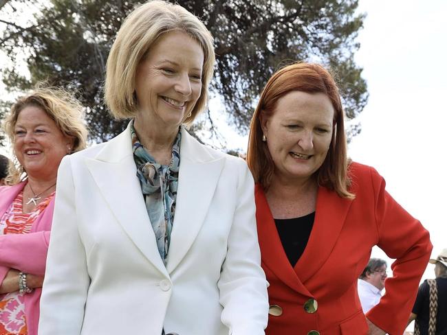 Louise Miller-Frost on the campaign trail with former Labor Prime Minister Julia Gillard. Picture: Facebook