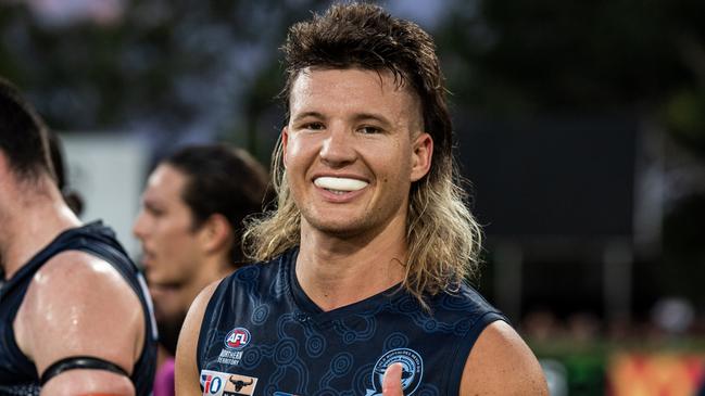 Tom Baulch playing for the Darwin Buffaloes in the 2023-24 NTFL season. Picture: Pema Tamang Pakhrin