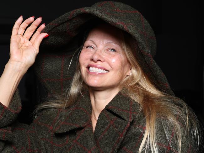 A makeup free Pamela Anderson at Paris Fashion Week. Picture: Getty Images