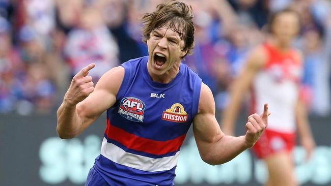 Liam Picken celebrates one of his goals. Picture: Wayne Ludbey