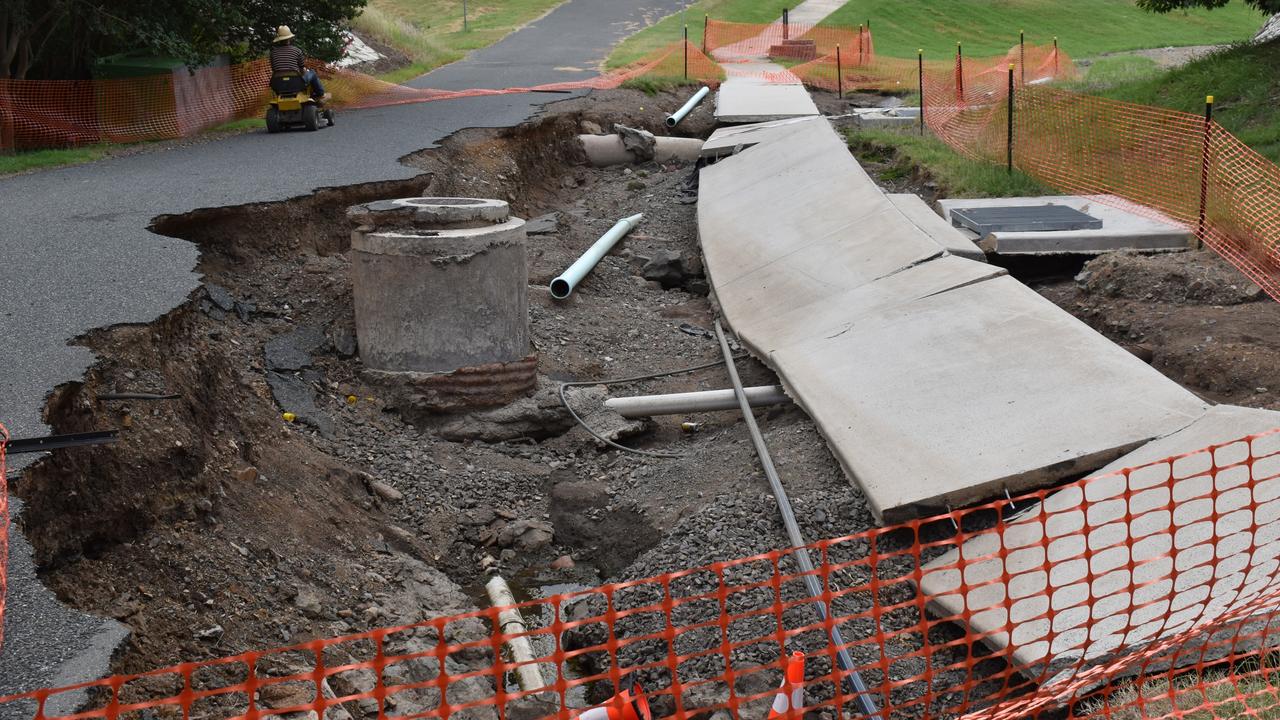 What is left of Maudsley Street in Goomeri a month after the floods. Photo: Elizabeth Neil