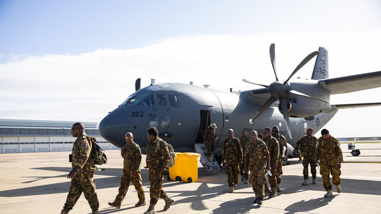 Papua New Guinea Defence Force members arrive in Townsville for Exercise Kumul Exchange, on 06 September 2024. PHOTO: CPL Guy Sadler