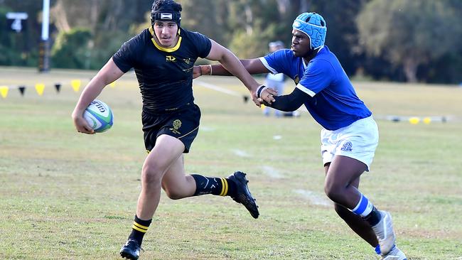 St Laurence player Mikael Ibrahim St Laurence's College crowned AIC champs. Saturday June 12, 2021. Picture, John Gass