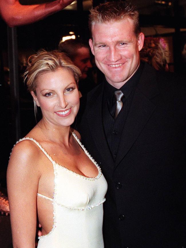 Tania Minnici and Nathan Buckley attend their first Brownlow Medal together in 1999.