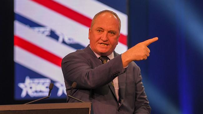 Barnaby Joyce has called the protest a “tick-a-box virtue”. Picture: NCA NewsWire / Simon Bullard