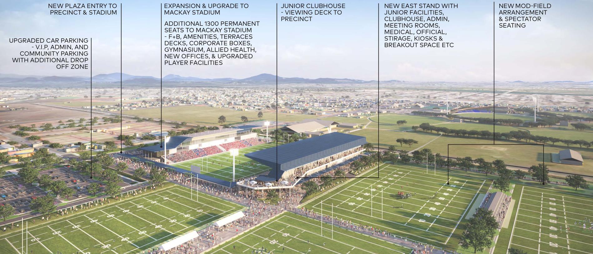 Mackay council has released concept plans for a new-look BB Print Stadium.