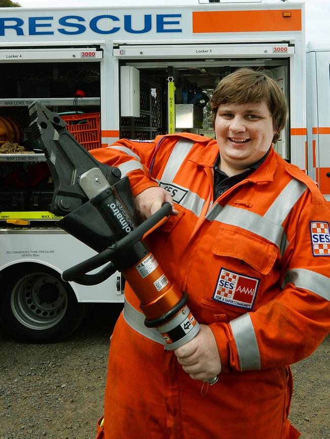 Sunbury SES volunteer Jarrod Bell is having a well-earned rest after yesterday’s mammoth clean-up.