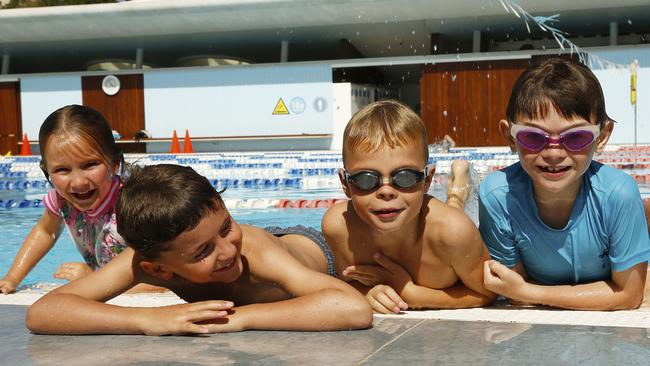 Natalie Webb, Cullen Whitecliffe, Alex Randall and Joshua Spragg enjoyed a splash at Prince Alfred pool yesterday.