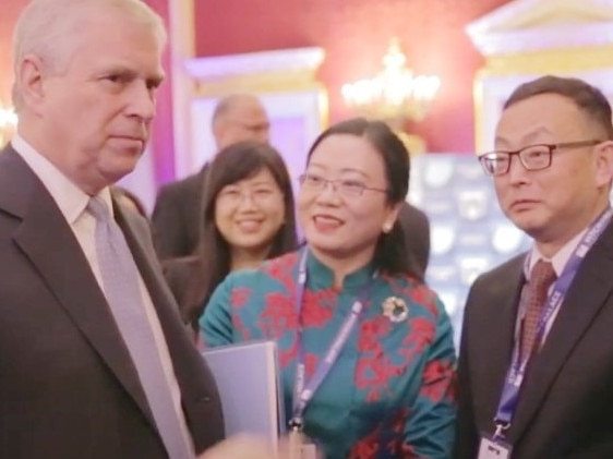 Prince Andrew with Yang Tengbo, second from right, at a Pitch@Palace event at St James’s Palace