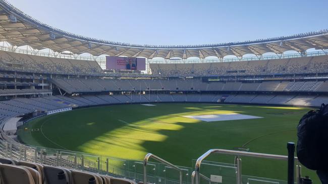 The conference room overlooked the pitch. Picture: News.com.au