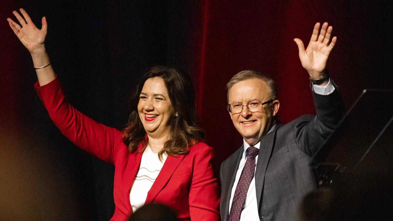 Annastacia Palaszczuk and Labor Leader Anthony Albanese. File picture: Richard Walker