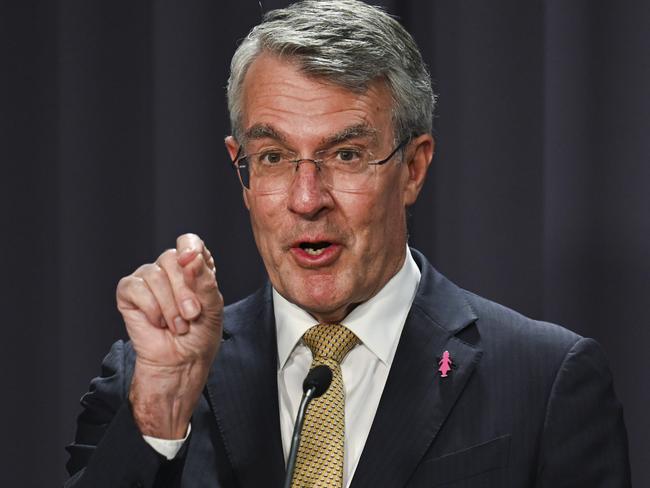 CANBERRA, AUSTRALIA, NewsWire Photos. DECEMBER 6, 2023: Attorney-General of Australia Mark Dreyfus, Minister for Home Affairs of Australia Clare O'Neil and Minister for Immigration, Citizenship, Migrant Services and Multicultural Affairs Andrew Giles hold a press conference  at Parliament House in Canberra. Picture: NCA NewsWire / Martin Ollman