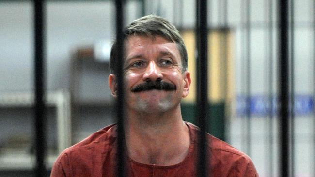 Russian alleged arms dealer, Viktor Bout after his capture in Bangkok. Photo: AFP PHOTO/PORNCHAI KITTIWONGSAKUL