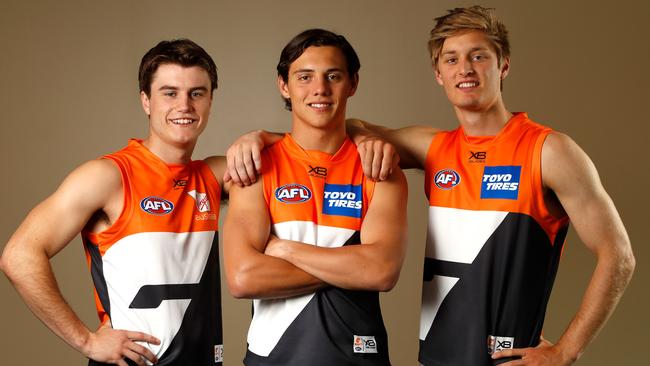 The Giants were thrilled to snare Xavier O'Halloran, Jye Caldwell and Jackson Hately. Pic: Getty Images