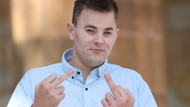 Cyrus Kane Stusser leaves the Adelaide Magistrates Court on the 20th October 2020. Pic Tait Schmaal.