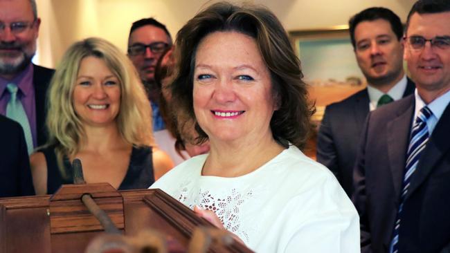 Mrs Gina Rinehart with S. Kidman &amp; Co staff at her first visit to the company's North Adelaide headquarters.