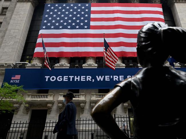 Wall Street was largely unruffled by the unsurprising news the US is in recession. Picture: AFP