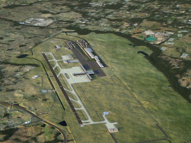 An artist impression of the new Badgerys Creek airport.