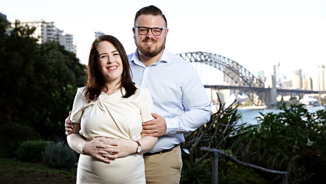 North Shore MP Felicity Wilson and her husband Sam Ison at Clark Park in Lavender Bay. Picture: Adam Yip