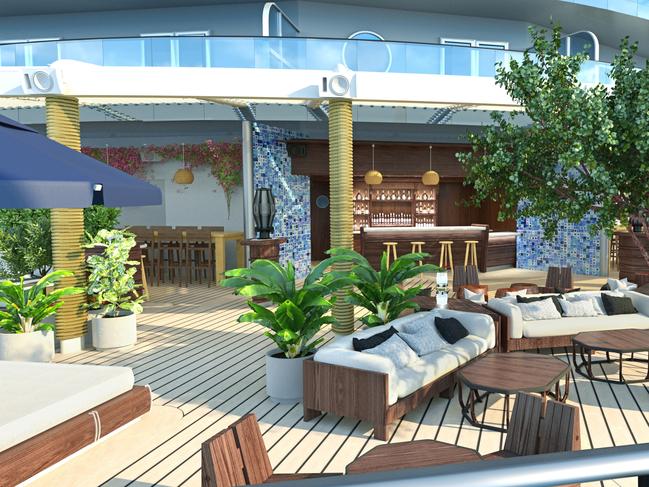 What the finished Virgin Voyages' Scarlet Lady will look like. Picture: Virgin Voyages