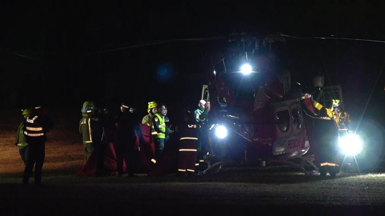 Emergency workers at Beach Road, Goolwa, after Charlie was hit. Picture: Gary Juleff