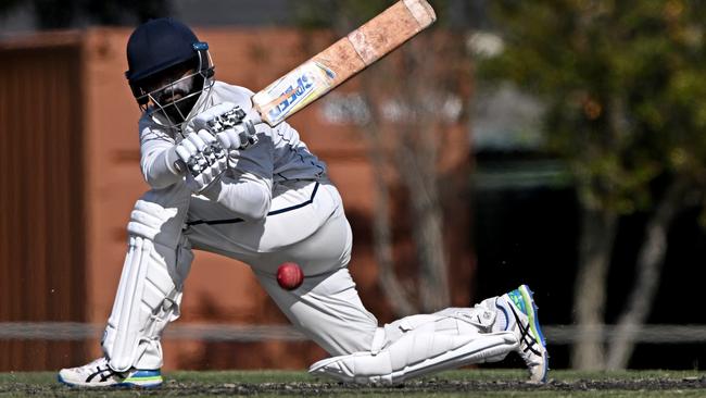 St AlbansÃ Lihan Dulshan and Chetan Arjun during the VTCA St Albans v Keilor cricket match in St Albans, Saturday, Feb. 11, 2023.Picture: Andy Brownbill