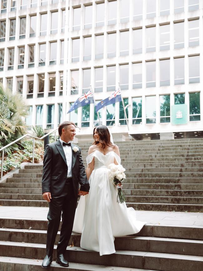 The couple exchanged vows at the Treasury Building. Picture: APL Photography