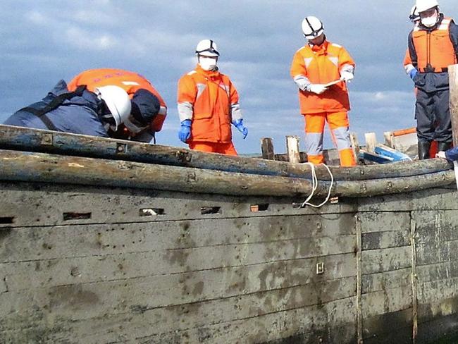 Dozens of North Korean fishing vessels wash up on Japan’s coast every year. Sometimes the boats’ occupants have already died at sea, a phenomenon local media refer to as ‘ghost ships’. Picture: Jiji Press/AFP