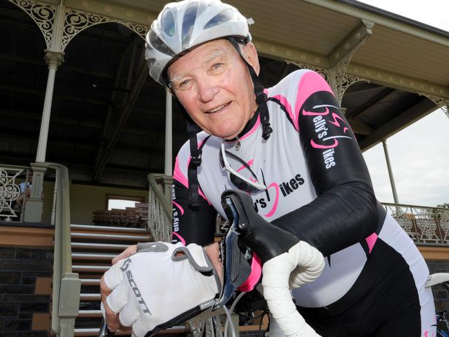 Geoff Hawkins just after winning his race at the Masters Games.