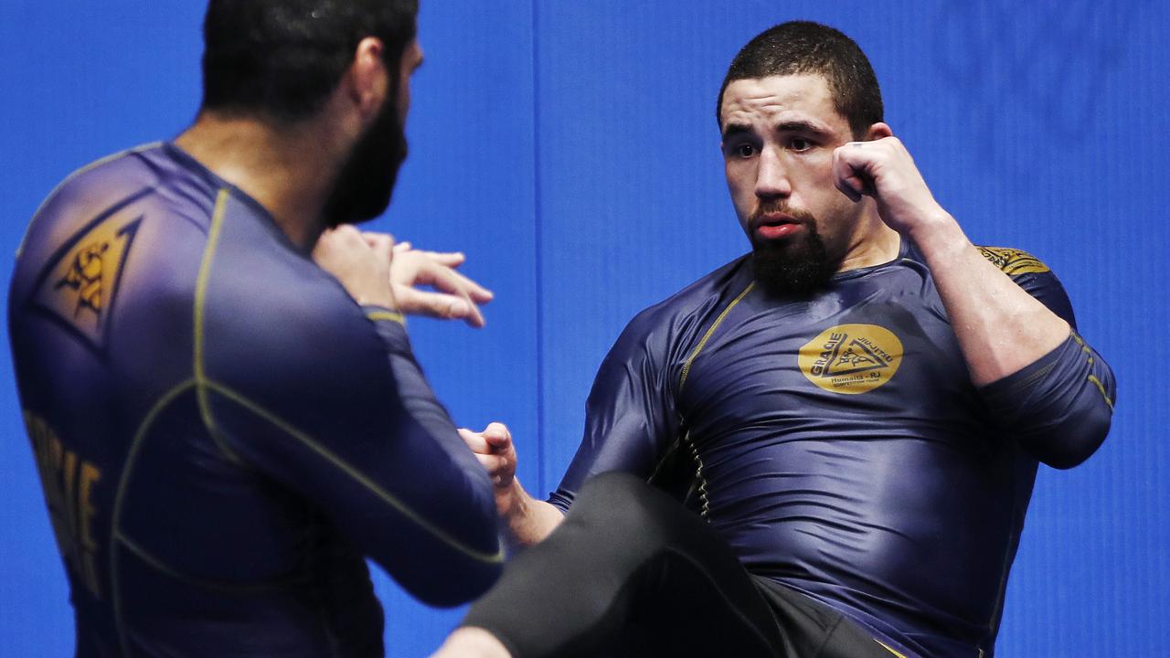 Rob Whittaker in training for Sunday’s UFC 271 blockbuster. Picture: Sam Ruttyn